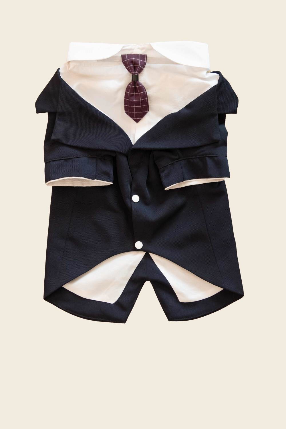 KFX-2007997 Navy Blue Pet Suit Dog Dress Tuxedo with Fake Two-Piece Design - Available in Multiple Sizes