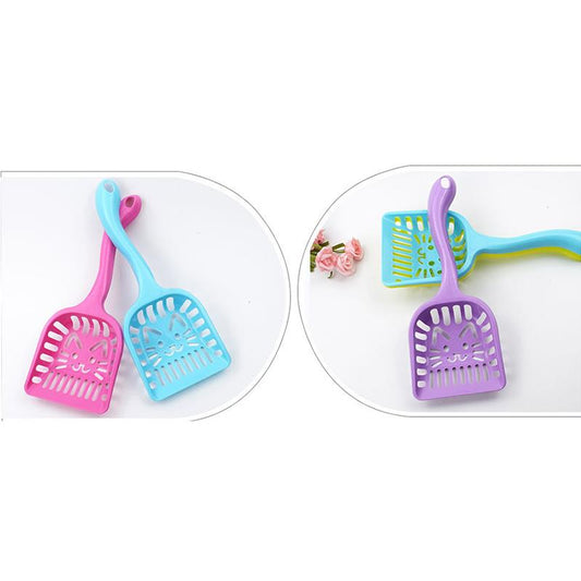 KFX-2011197 Cat Face Plastic Litter Scoop in Assorted Colors - 27.5cm x 10cm