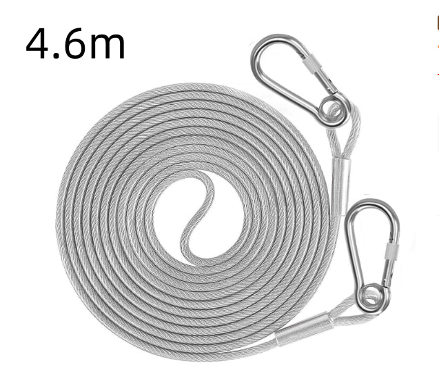 KFX-2015165 Durable Stainless Steel Wire Rope Dog Leash - Available in Multiple Lengths