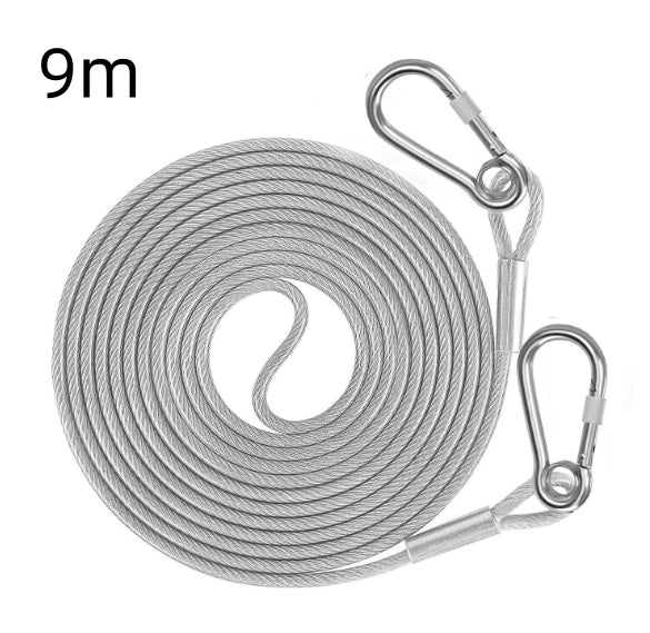 KFX-2015165 Durable Stainless Steel Wire Rope Dog Leash - Available in Multiple Lengths