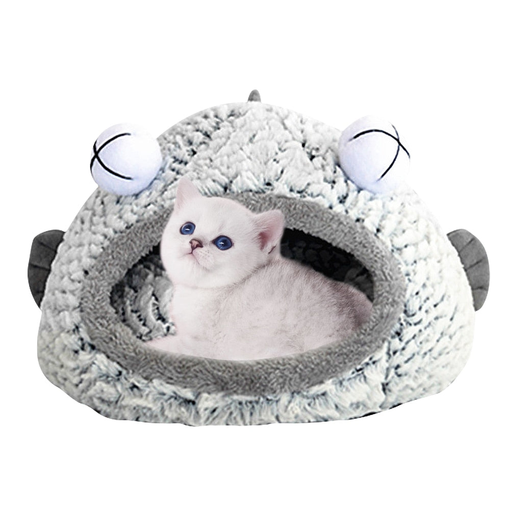 KFX-2015421 Three-Dimensional Sponge Cat Nest with Soft Velvet Fabric - Small and Large Sizes Available