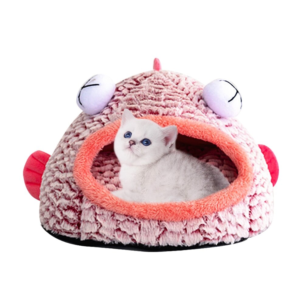 KFX-2015421 Three-Dimensional Sponge Cat Nest with Soft Velvet Fabric - Small and Large Sizes Available