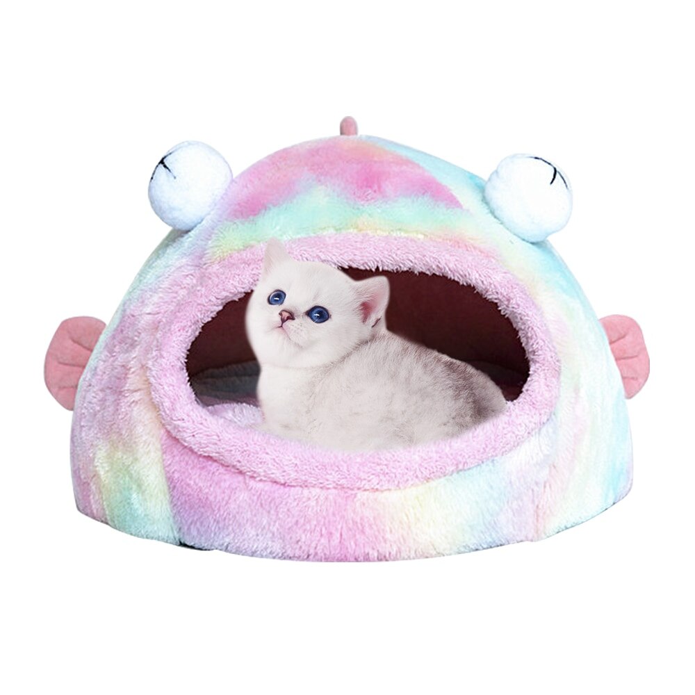 KFX-2015421 Three-Dimensional Sponge Cat Nest with Soft Velvet Fabric - Small and Large Sizes Available