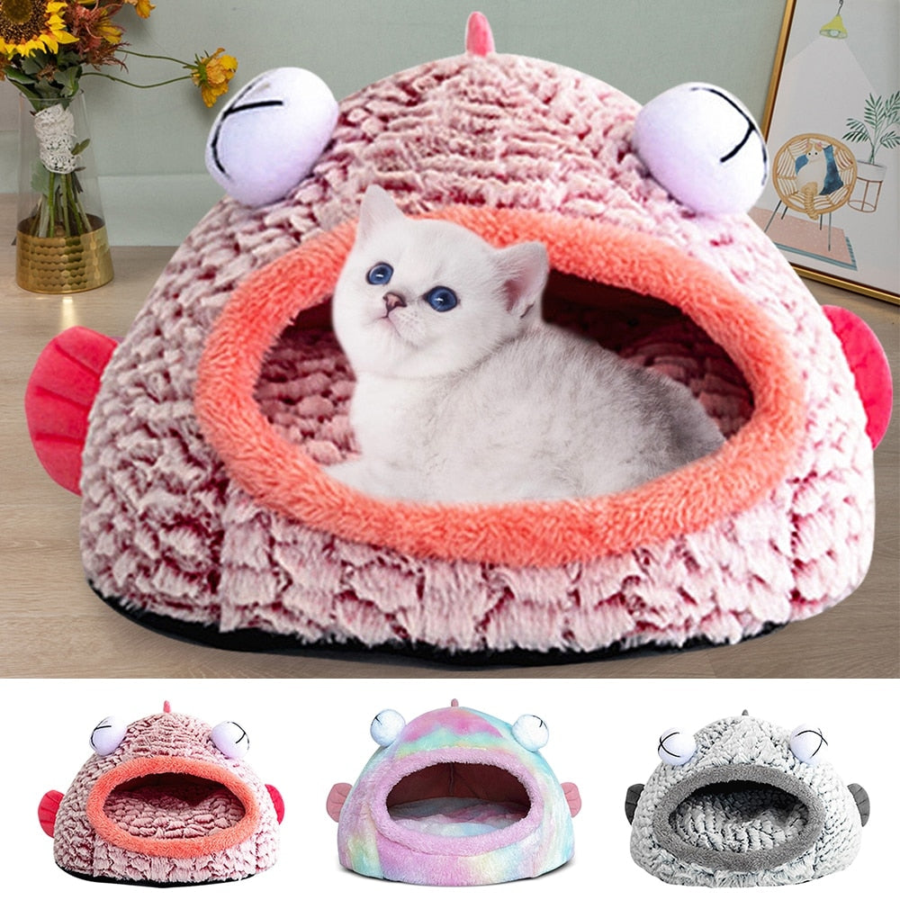 KFX-2015421 Three-Dimensional Sponge Cat Nest with Soft Velvet Fabric - Small and Large Sizes Available