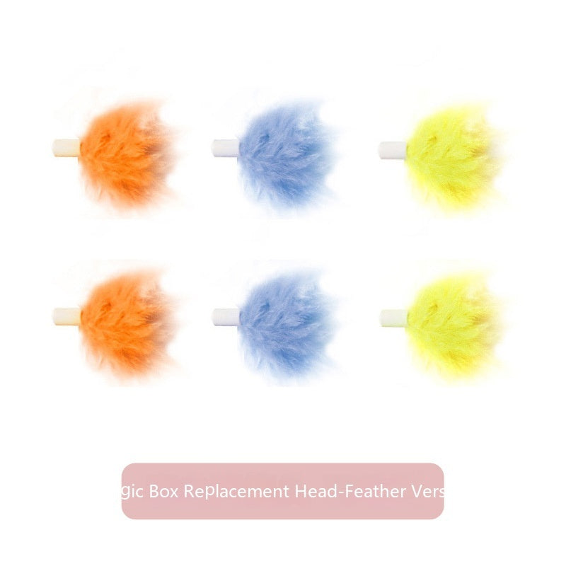 KFX-2017597 Feather Replacement Heads for Cat Teaser Toys - Pack of 6 Magic Box Refills