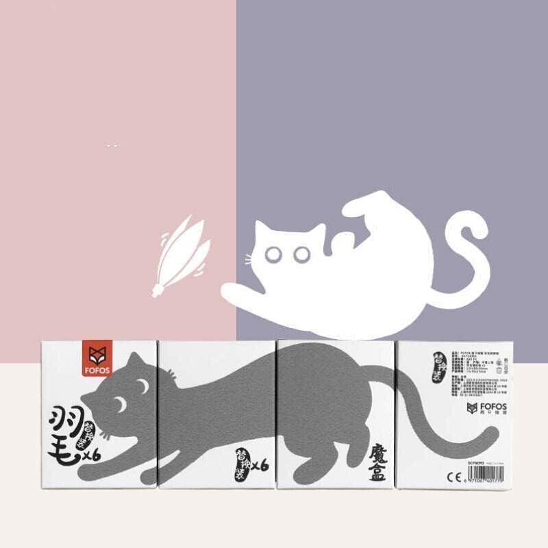 KFX-2017597 Feather Replacement Heads for Cat Teaser Toys - Pack of 6 Magic Box Refills