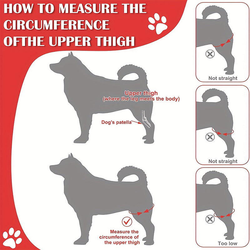 KFX-2017981 Adjustable Dog Knee Pads for Joint Recovery and Post-Surgery Support, Thigh Brace Wrap for Injury Protection
