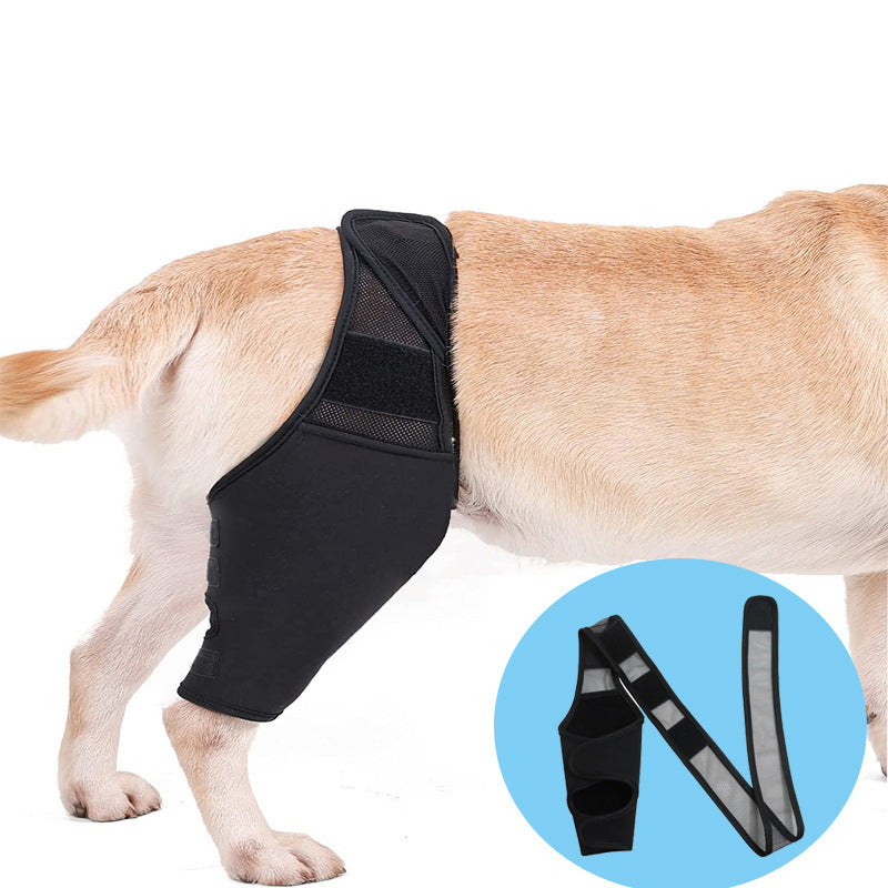 KFX-2017981 Adjustable Dog Knee Pads for Joint Recovery and Post-Surgery Support, Thigh Brace Wrap for Injury Protection