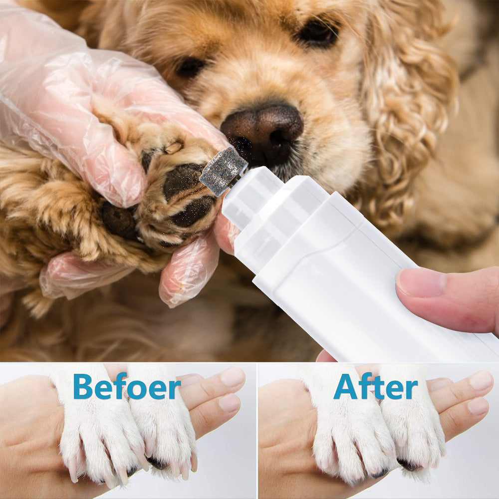 KFX-2019133 Automatic USB Pet Nail Polisher for Cats and Dogs - Electric Manicure Tool with Dual Speed Options