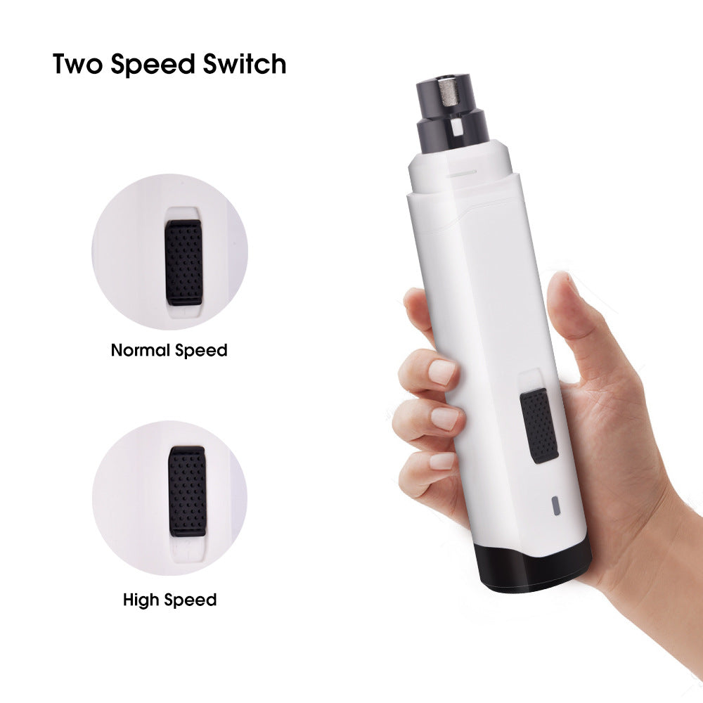 KFX-2019133 Automatic USB Pet Nail Polisher for Cats and Dogs - Electric Manicure Tool with Dual Speed Options