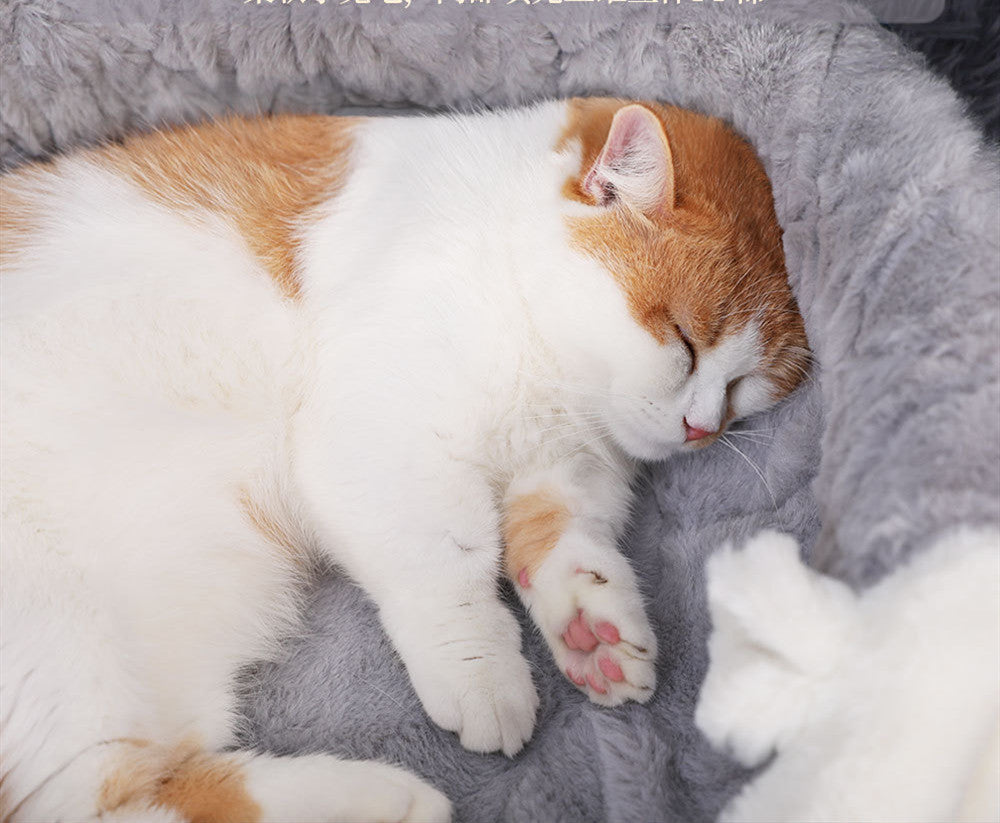KFX-2021181 Dual-Purpose Quilted Cat Litter Mat with Warm Blanket and Summer Cooling Rattan Mat for Cats