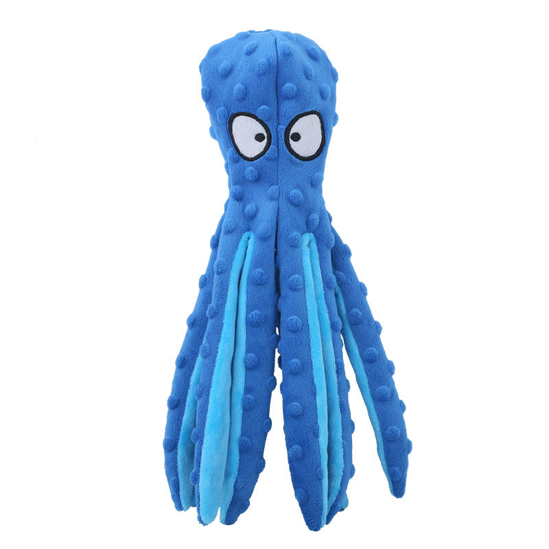 KFX-2022589 Durable Octopus Plush Dog Toy with Crinkle Sound for Interactive Play and Teething Relief