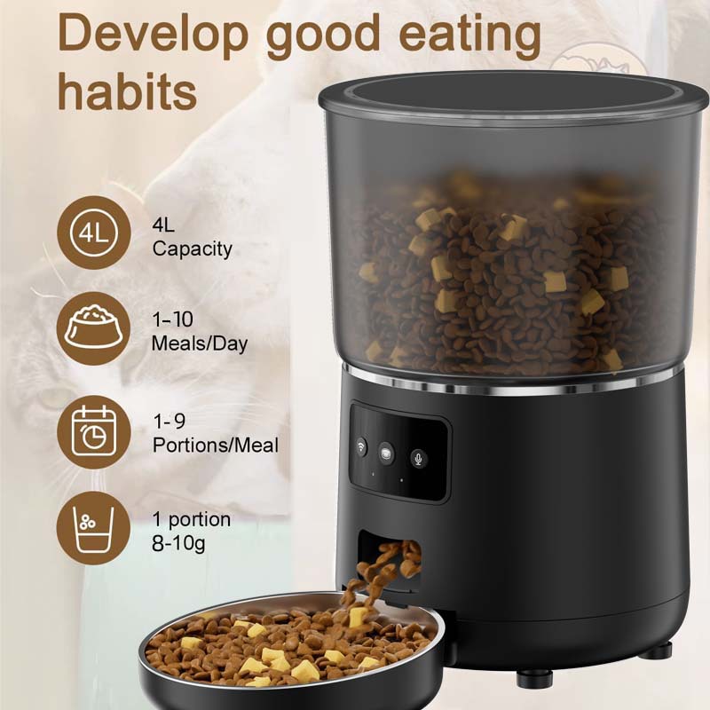 KFX-2024893 Automatic 4L Pet Feeder for Dogs and Cats with Smart Graffiti APP Control