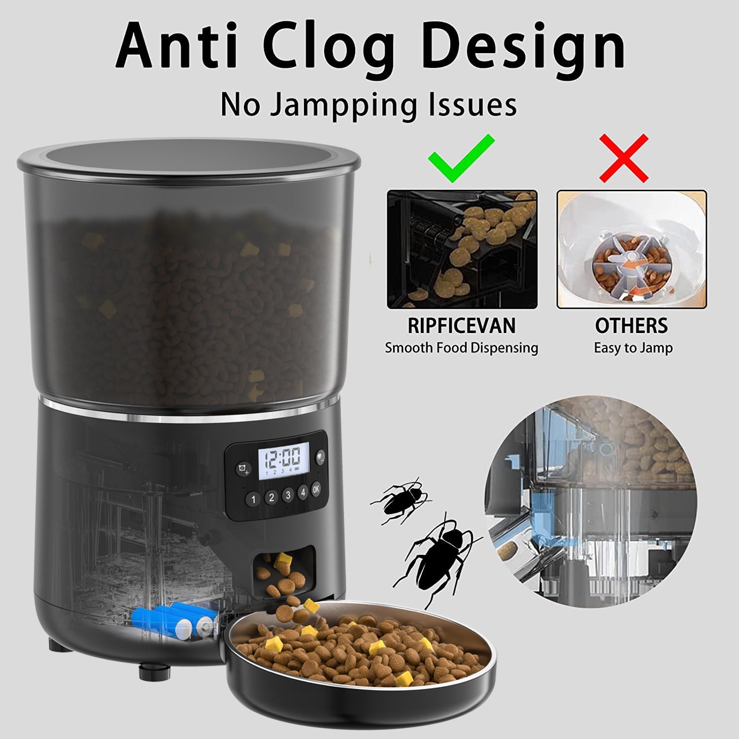 KFX-2024893 Automatic 4L Pet Feeder for Dogs and Cats with Smart Graffiti APP Control