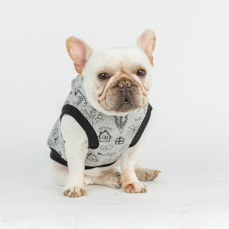KFX-2026173 Cartoon Hooded Short-Sleeved Cotton Sweater Vest for Casual Wear