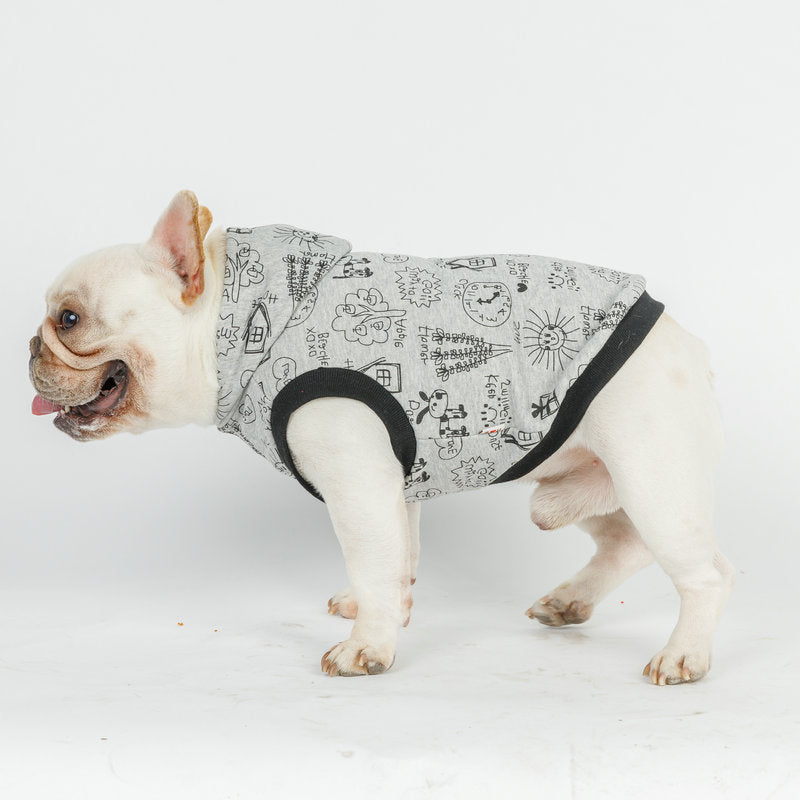 KFX-2026173 Cartoon Hooded Short-Sleeved Cotton Sweater Vest for Casual Wear