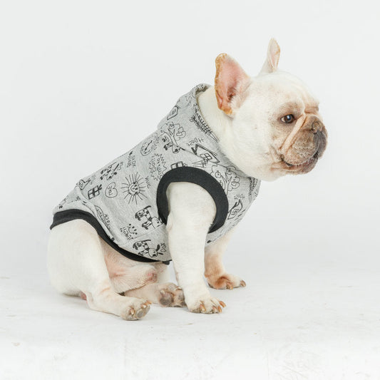 KFX-2026173 Cartoon Hooded Short-Sleeved Cotton Sweater Vest for Casual Wear
