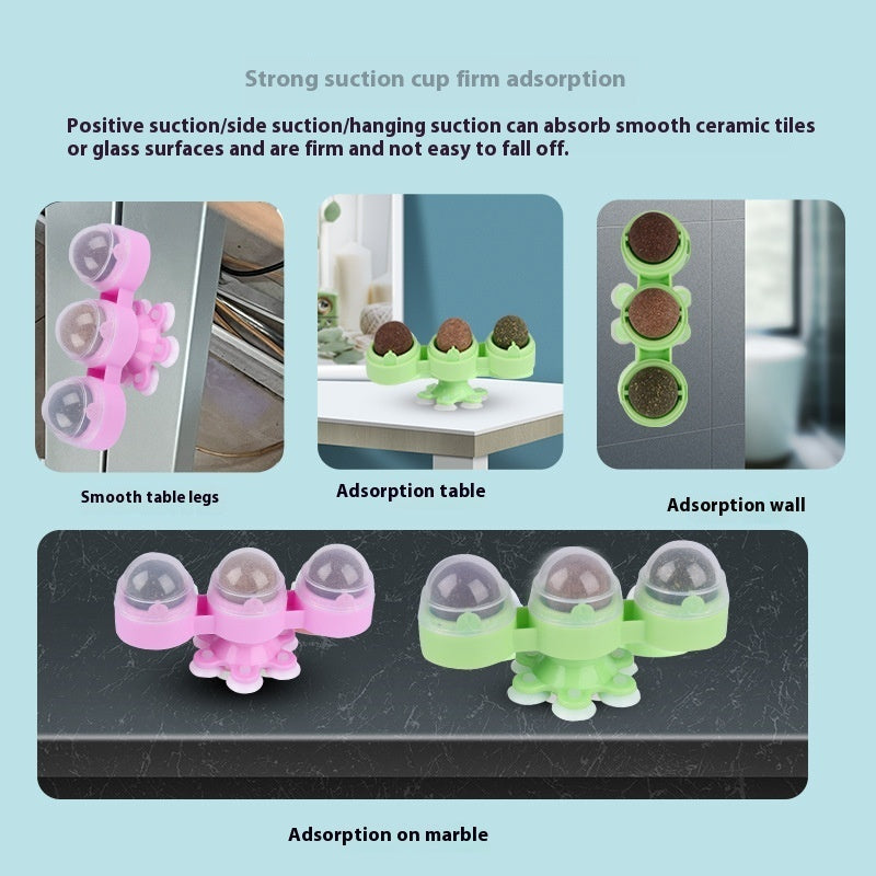 KFX-2028349 3-in-1 Cat Spinning Ball with Catnip and Rotating Windmill Design