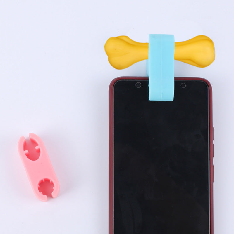 KFX-2028477 Pet Selfie Clip Camera Lens - Silicone Accessory for Capturing Moments in Blue or Pink