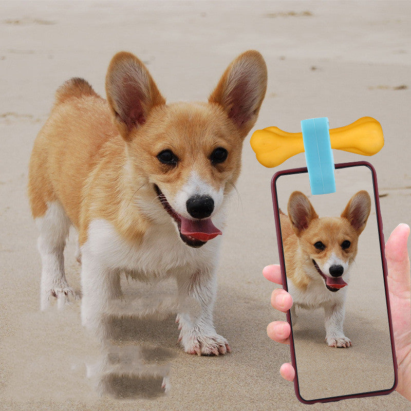 KFX-2028477 Pet Selfie Clip Camera Lens - Silicone Accessory for Capturing Moments in Blue or Pink