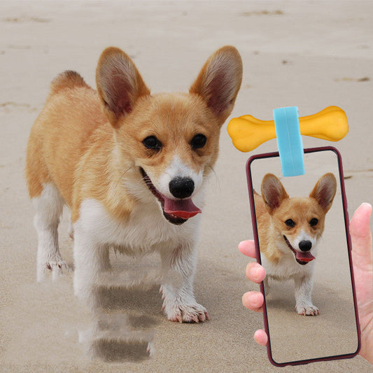 KFX-2028477 Pet Selfie Clip Camera Lens - Silicone Accessory for Capturing Moments in Blue or Pink