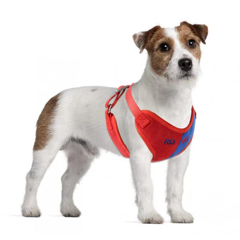 KFX-2029245 Soft Suede Vest-Style Chest Harness with Leash for Dogs