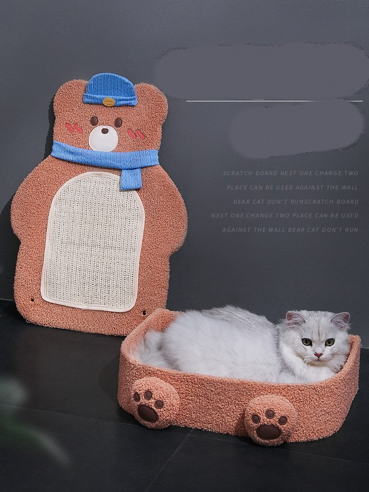 KFX-2030141 Vertical Cat Scratching Board with Sisal Rope and Cute Design for Play and Rest