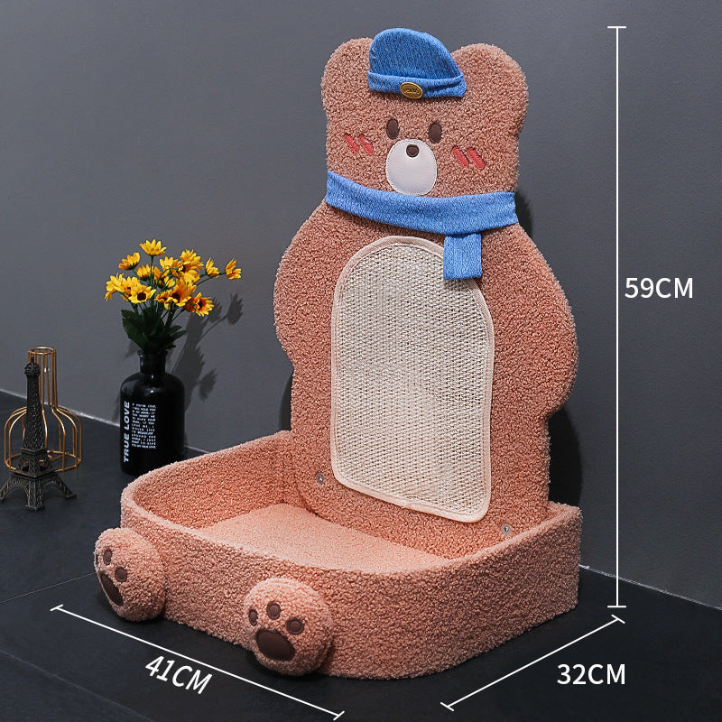 KFX-2030141 Vertical Cat Scratching Board with Sisal Rope and Cute Design for Play and Rest