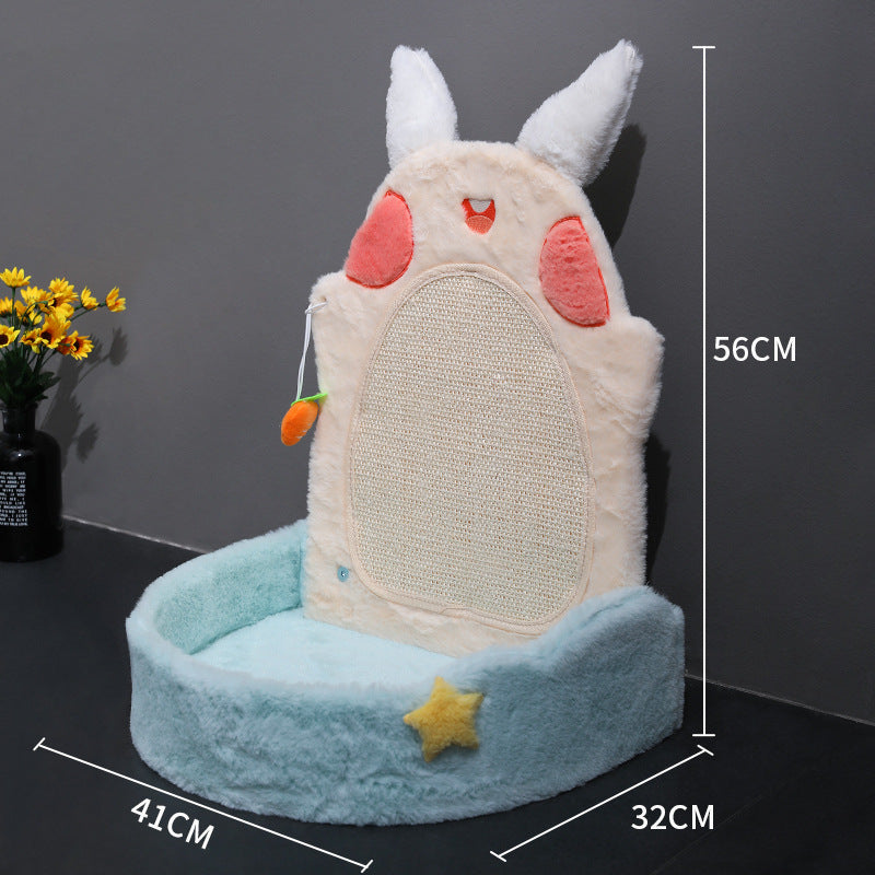KFX-2030141 Vertical Cat Scratching Board with Sisal Rope and Cute Design for Play and Rest