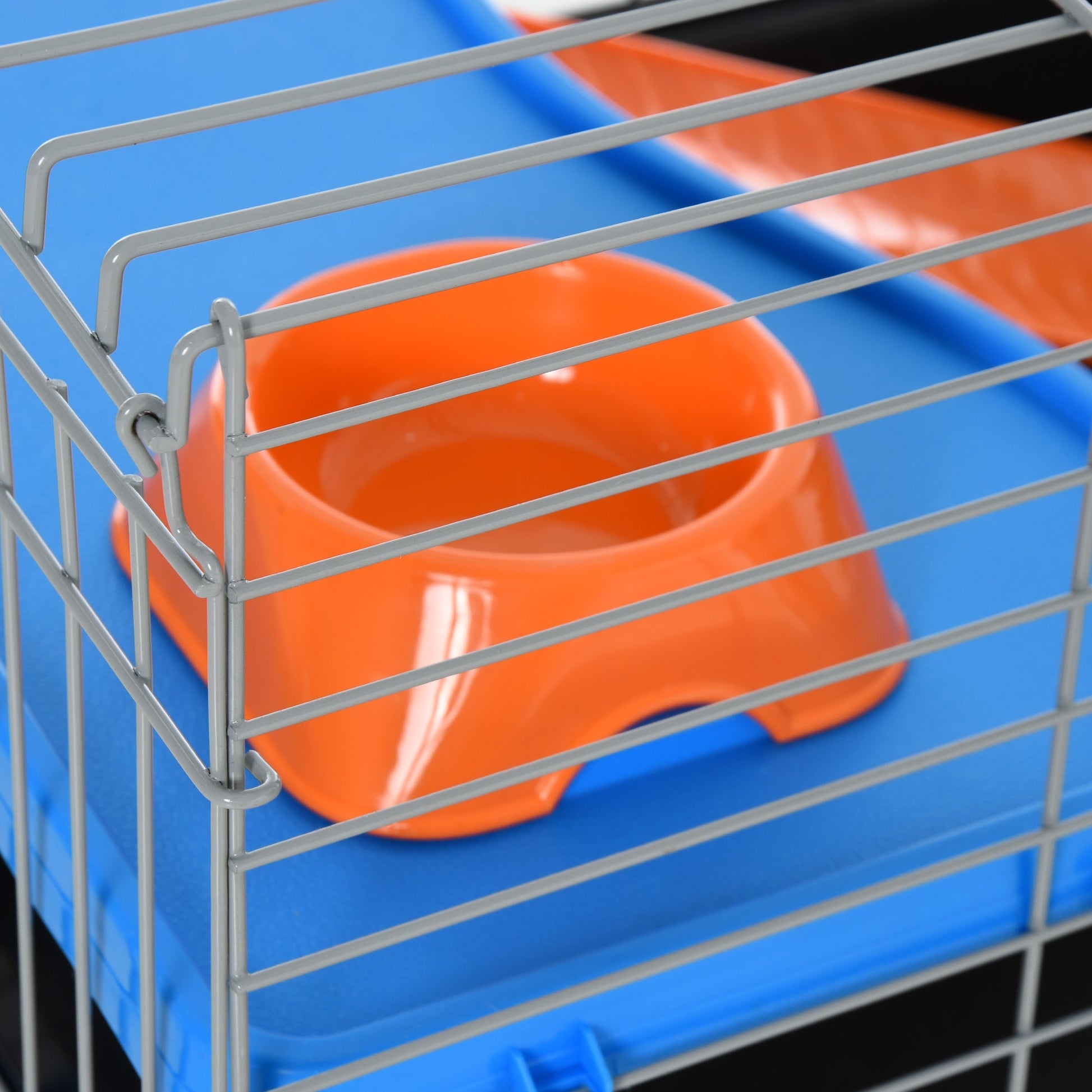 KFX-2030525 Durable 35"L Small Animal Cage for Rabbits, Chinchillas, and Guinea Pigs with Food Dish, Water Bottle, and Ramp