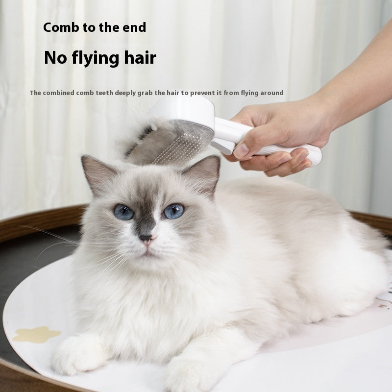 KFX-2032445 Elegant White Pet Comb for Cats and Dogs - Shunmao Knot Comb for Effortless Grooming