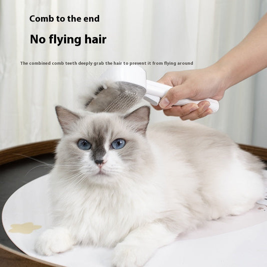KFX-2032445 Elegant White Pet Comb for Cats and Dogs - Shunmao Knot Comb for Effortless Grooming