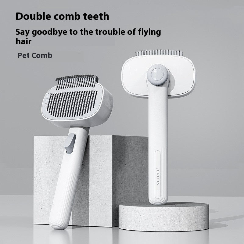 KFX-2032445 Elegant White Pet Comb for Cats and Dogs - Shunmao Knot Comb for Effortless Grooming