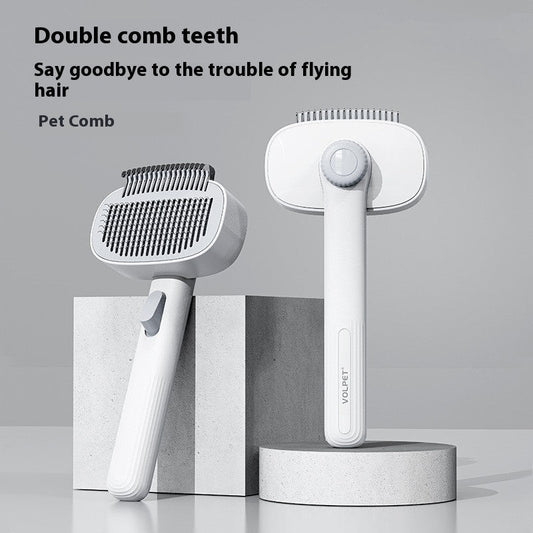 KFX-2032445 Elegant White Pet Comb for Cats and Dogs - Shunmao Knot Comb for Effortless Grooming