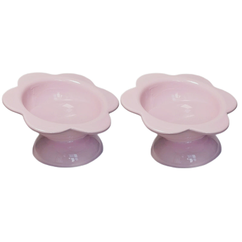 KFX-2032829 Oblique Mouth High Foot Ceramic Pet Bowl in Yellow and Purple Options