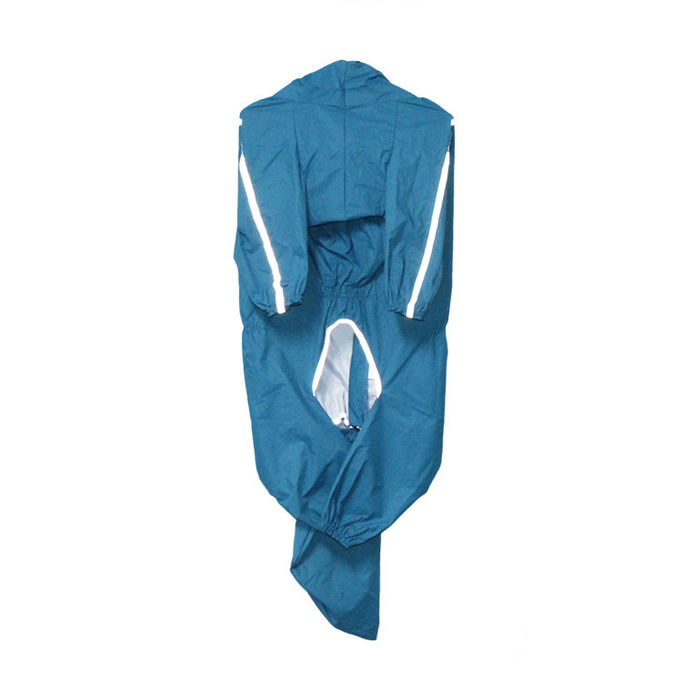 KFX-2034237 Dog Raincoat with Tail Cover in Yellow and Lake Blue - Available in Sizes 8XL to 12XL