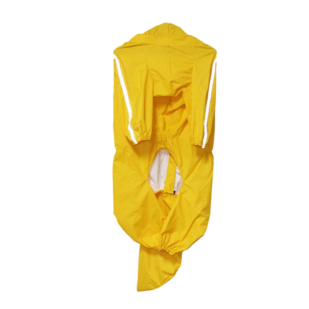 KFX-2034237 Dog Raincoat with Tail Cover in Yellow and Lake Blue - Available in Sizes 8XL to 12XL
