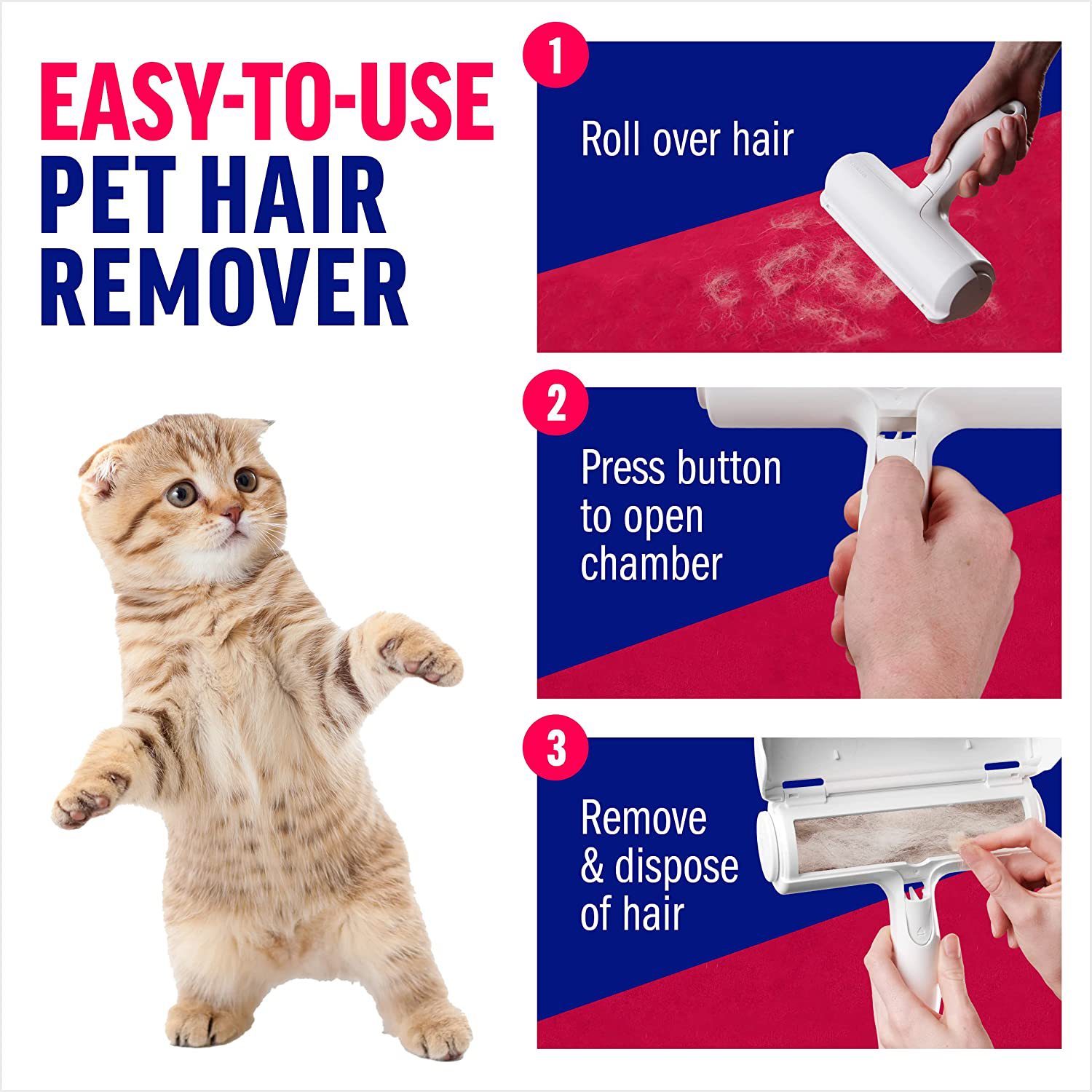 KFX-2038205 Pet Hair Picker Roller for Dogs and Cats - Effective Hair Remover Tool