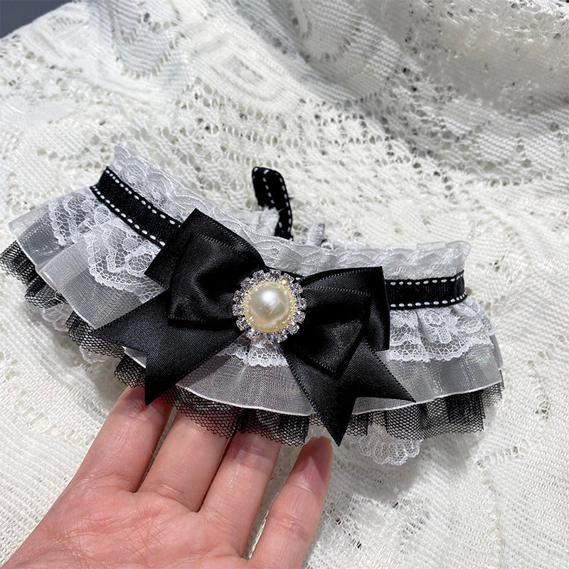 KFX-2039997 Pet Bow Tie and Drool Towel Cat Bib Collar - Multiple Sizes Available