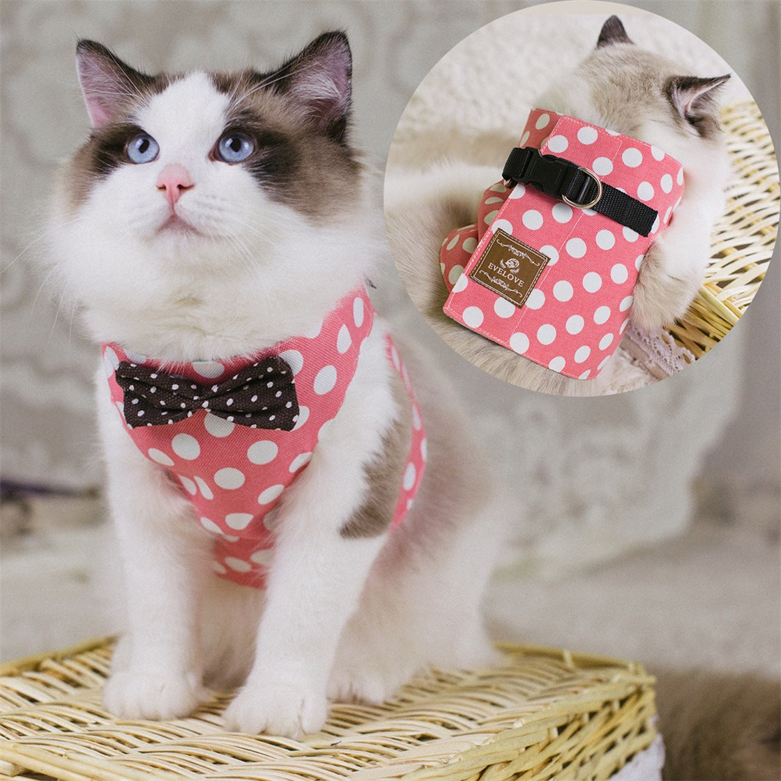 KFX-2041661 Cat Chest Harness and Traction Rope - Multiple Styles and Sizes Available