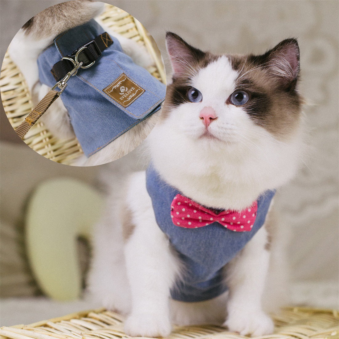 KFX-2041661 Cat Chest Harness and Traction Rope - Multiple Styles and Sizes Available
