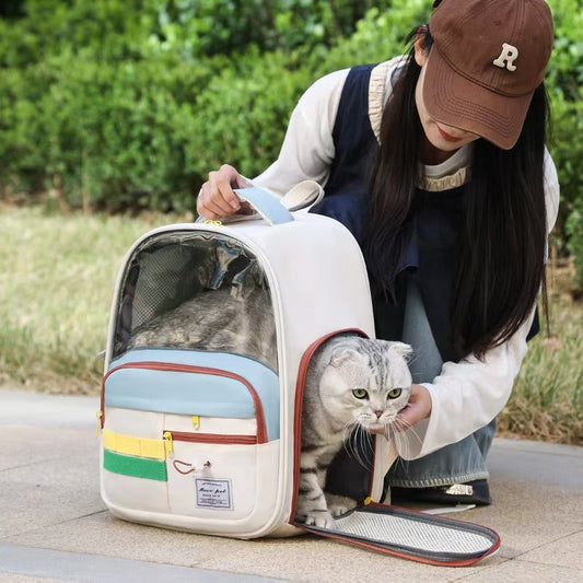 KFX-2044605 Portable Oxford Cloth Pet Backpack and Handbag with Medium Hardness