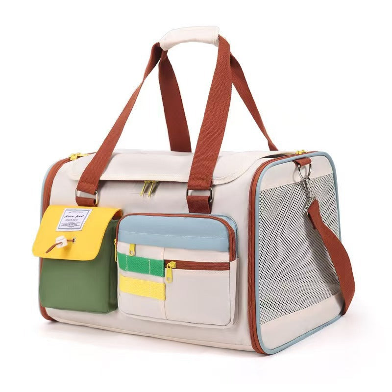 KFX-2044605 Portable Oxford Cloth Pet Backpack and Handbag with Medium Hardness