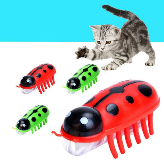 KFX-2048957 Vibrating Mini Electronic Mouse & Ladybug Cat Toy for Engaging Playtime