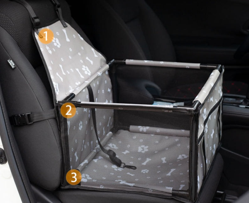 KFX-2050365 Waterproof Oxford Car Pet Seat Bag for Dogs and Cats, Animal Pattern, Medium to Hard Design