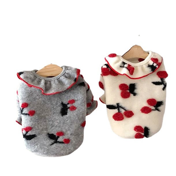 KFX-2052669 Cozy Gray Sweater for Small Pomeranian Puppies - Spring & Autumn Wear, Multiple Sizes Available