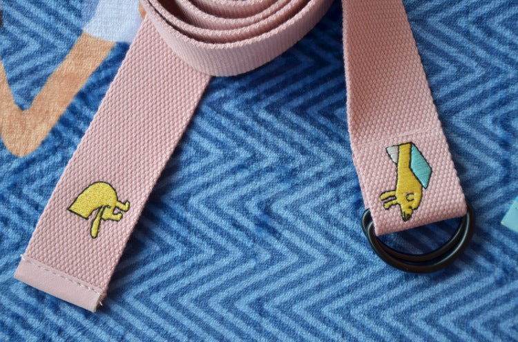 KFX-2053693 Exquisite Indoor Cowboy Puppy Belt with D Buckle - Denim & Pink Options, 125cm Length