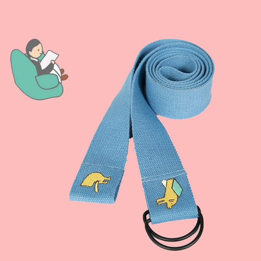 KFX-2053693 Exquisite Indoor Cowboy Puppy Belt with D Buckle - Denim & Pink Options, 125cm Length