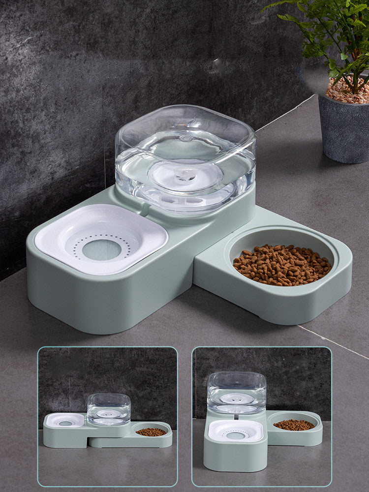 KFX-2054077 Dual Bowl Automatic Cat Drinking Fountain with HIPS and PP Materials, 16.3x32x16.3 Size