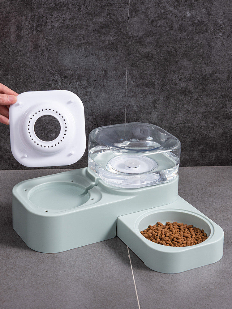 KFX-2054077 Dual Bowl Automatic Cat Drinking Fountain with HIPS and PP Materials, 16.3x32x16.3 Size
